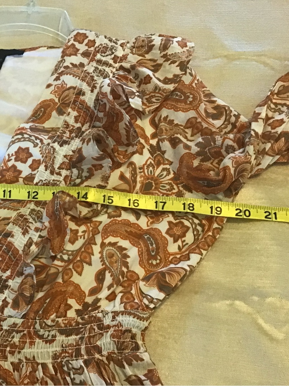 Maje Rust and Cream Paisley Ruffle Maxi Dress - Picture 7 of 8